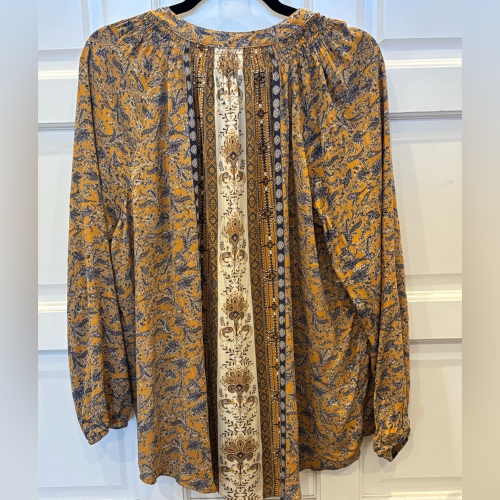 NWT Paisley Blouse - Mustard and Navy - Picture 4 of 9